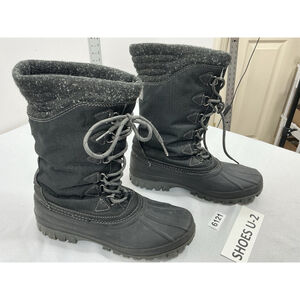 Womans Storm By Cougar Conga Midcalf Winter Boots 9 Black Liaceup Lined